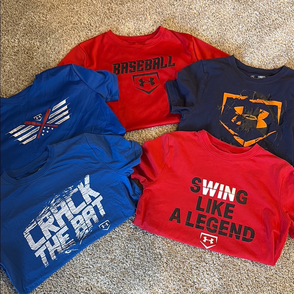 Under Armour Short Sleeve “Baseball” Tees - YOUTH MEDIUM